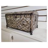 Silver Pressed Tin Box Chest Silver Pressed Tin Box Chest