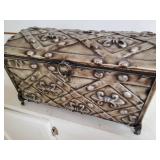 Silver Pressed Tin Box Chest Silver Pressed Tin Box Chest