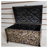 Silver Pressed Tin Box Chest Silver Pressed Tin Box Chest