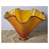 Fine Studio Art Glass Centerpiece - Orange Frills - The Glass Forge  Fine Studio Art Glass Centerpiece - Orange Frills - The Glass Forge