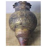 Persian Brass Hanging Lantern Pair Persian Brass Hanging Lantern Pair