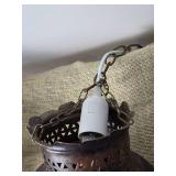 Persian Brass Hanging Lantern Pair Persian Brass Hanging Lantern Pair