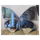 Adorable Butterfly Etched Accent Mirror Pair Adorable Butterfly Etched Accent Mirror Pair