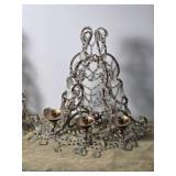Gorgeous Vintage Hanging Prism Sconce Pair Gorgeous Vintage Hanging Prism Sconce Pair