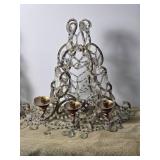 Gorgeous Vintage Hanging Prism Sconce Pair Gorgeous Vintage Hanging Prism Sconce Pair