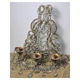 Gorgeous Vintage Hanging Prism Sconce Pair Gorgeous Vintage Hanging Prism Sconce Pair