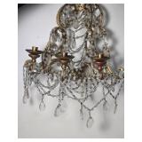 Gorgeous Vintage Hanging Prism Sconce Pair Gorgeous Vintage Hanging Prism Sconce Pair