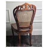 Antique Styled Carved Cane Back Accent Chair Antique Styled Carved Cane Back Accent Chair