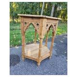 Gothic Carved Pine Side Table Gothic Carved Pine Side Table