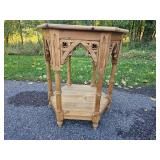 Gothic Carved Pine Side Table Gothic Carved Pine Side Table