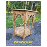 Gothic Carved Pine Side Table Gothic Carved Pine Side Table