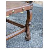 Spanish Colonial Accent Leather Chair with Peruvian Coin Tack Spanish Colonial Accent Leather Chair with Peruvian Coin Tack