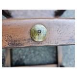 Spanish Colonial Accent Leather Chair with Peruvian Coin Tack Spanish Colonial Accent Leather Chair with Peruvian Coin Tack