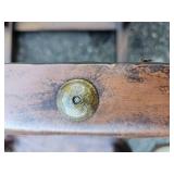 Spanish Colonial Accent Leather Chair with Peruvian Coin Tack Spanish Colonial Accent Leather Chair with Peruvian Coin Tack