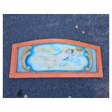 Wagon Gate Salvage Painted Cherub Scene Wagon Gate Salvage Painted Cherub Scene