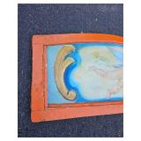 Wagon Gate Salvage Painted Cherub Scene Wagon Gate Salvage Painted Cherub Scene
