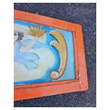 Wagon Gate Salvage Painted Cherub Scene Wagon Gate Salvage Painted Cherub Scene