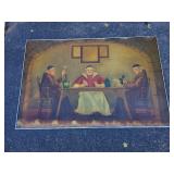 Flemish Style Tavern Oil Painting ~ Three Monks Playing Cards Flemish Style Tavern Oil Painting ~ Three Monks Playing Cards