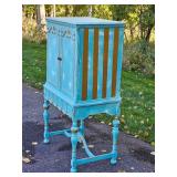 Turquoise and Gold Gothic Curio Cabinet Turquoise and Gold Gothic Curio Cabinet