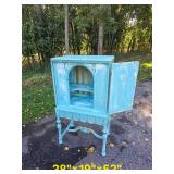 Turquoise and Gold Gothic Curio Cabinet Turquoise and Gold Gothic Curio Cabinet
