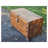 Vintage Teak Zanzibar Chest with Mother of Pearl Inlay Vintage Teak Zanzibar Chest with Mother of Pearl Inlay