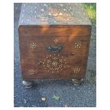 Vintage Teak Zanzibar Chest with Mother of Pearl Inlay Vintage Teak Zanzibar Chest with Mother of Pearl Inlay
