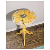 Handpainted Yellow Daisy Black Eyed Susan Accent Table Handpainted Yellow Daisy Black Eyed Susan Accent Table