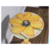 Handpainted Yellow Daisy Black Eyed Susan Accent Table Handpainted Yellow Daisy Black Eyed Susan Accent Table