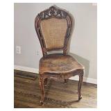 Antique Styled Carved Cane Back Accent Chair Antique Styled Carved Cane Back Accent Chair