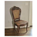 Antique Styled Carved Cane Back Accent Chair Antique Styled Carved Cane Back Accent Chair
