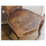 Antique Styled Carved Cane Back Accent Chair Antique Styled Carved Cane Back Accent Chair