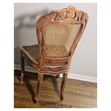 Antique Styled Carved Cane Back Accent Chair Antique Styled Carved Cane Back Accent Chair