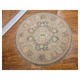 Contemporary Taupe & Moss Tone Oriental Round Rug ~ 5.4 wide Contemporary Taupe & Moss Tone Oriental Round Rug ~ 5.4 wide