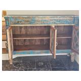 Distressed Windowed Sideboard Cabinet Distressed Windowed Sideboard Cabinet