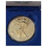 2005 Silver Liberty Eagle 24K Gold Plated in Case Very Nice- Type 1