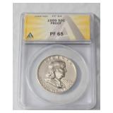 1959 Franklin 50C Silver Proof PF65 Slab