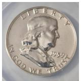 1959 Franklin 50C Silver Proof PF65 Slab
