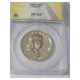 1959 Franklin 50C Silver Proof PF65 Slab