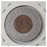 Brown Valley MN 1947 Encased Cent Agnew Chevrolet Co