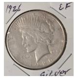 1926 S Silver Peace Dollar  EF