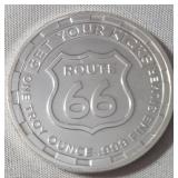 Route 66 Silver Round  1 Troy Oz. Silver Round Unc.