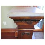 Ornate marble top table, top measur...