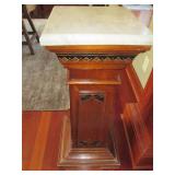 Ornate marble top table, top measur...