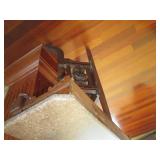 Ornatelty designed wood shelf with ...