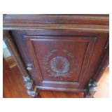 Ornate makeup stand with a marble t...