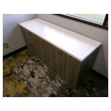Power Sit Stand Desk with side desk/table and filing cabinet