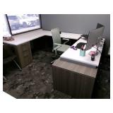 Power Sit Stand Desk  with File Cabinet