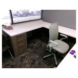 Power Sit Stand Desk  with File Cabinet