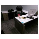 Power Sit Stand Desk with Filing Cabinet