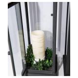 Set of Two Lanterns with Battery-Operated Candles – 23.5" Tall